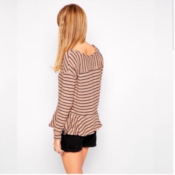 FREE PEOPLE Auntie Em Textured Thermal Top Tan - Picture 4 of 10